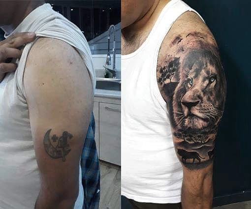 X 上的 HAMER ABDUL：「Cubrimiento! A tu izquierda el tatuaje anterior . . . #lion #liontattoo #coverup #realistictattoo #mundoskink #bogota #leon #leontattoo #colombia #colombiaink #coveruptattoo #tatuadorescolombianos #tattoodo #bng #bngink ...