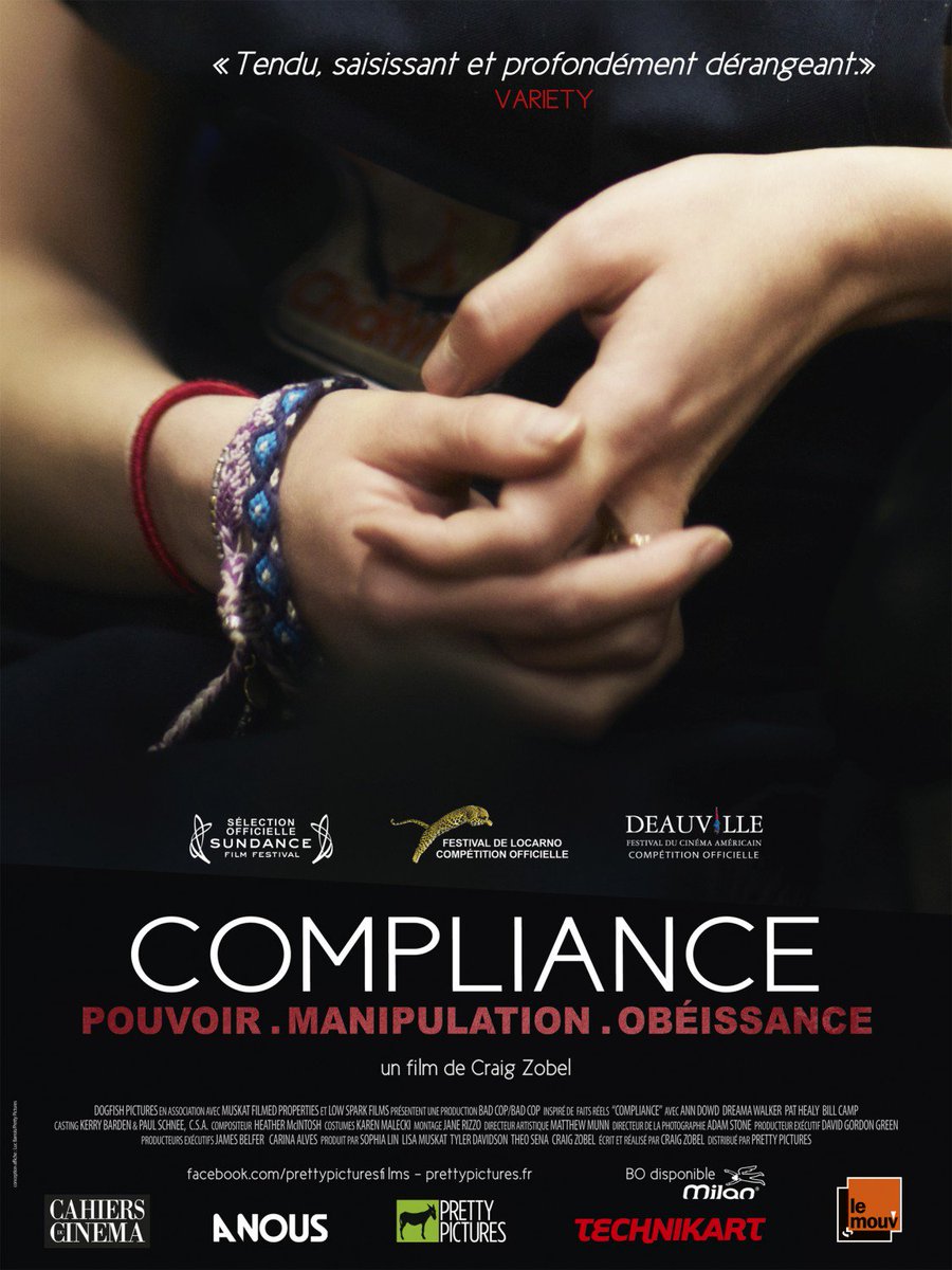 컴플라이언스 Compliance (2012) 나름 화제의 영화였습니다. 장난전화 한 통으로 벌어지는 성폭행 사건을 다루는데 놀랍게도 실화입니다. 권력과 복종에...