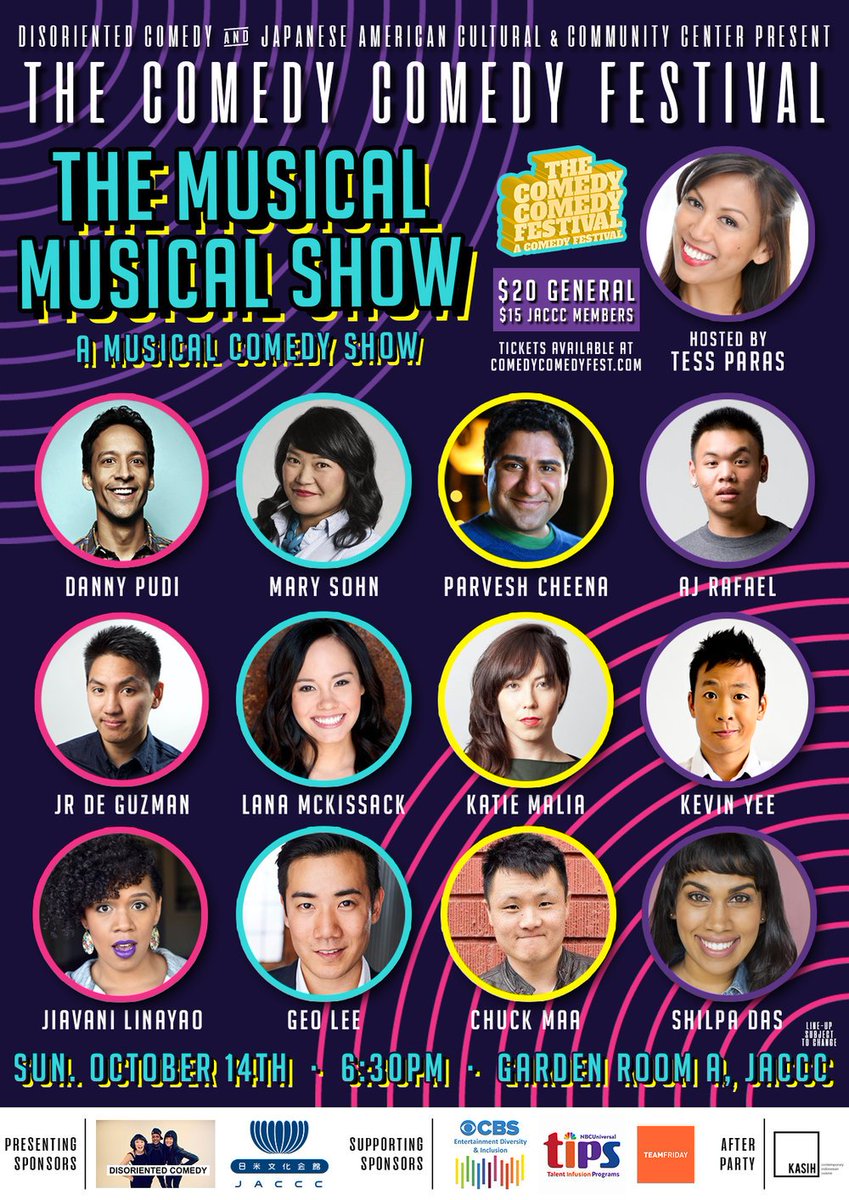 itscomedycomedy's tweet photo. DON'T MISS OUR LAST SHOW OF THE FESTIVAL! THE MUSICAL MUSICAL SHOW at 6:30PM featuring @dannypudi @maroldswan @Parvesh @ajRAFAEL @LanaMcKissack @jrdeguzm @kathrynmalia and hosted by @TessParas ! Tickets at https://t.co/Qp1670pc2O https://t.co/dhaIWPQnde