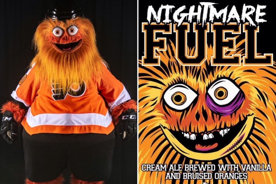 winkbarry's tweet photo. Gritty gets his own beer! I cannot wait for Nightmare Fuel! And it's not some kind of crappy, union busting, Trump-supporting Yuengling swill. #Gritty #GrittyRules #GrittyBeer #BoycottYuengling #ILoveGritty https://t.co/csiXvsvBFk https://t.co/7ymzCllAOK