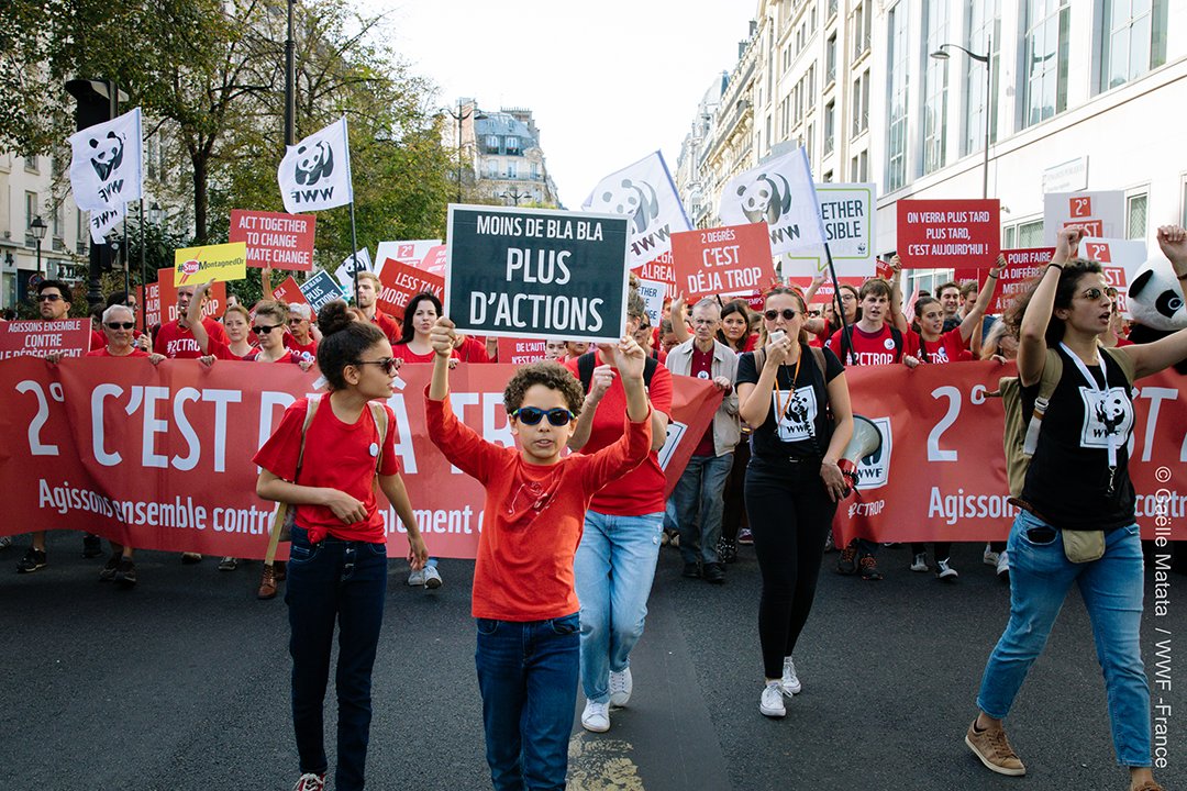 WWFFrance's tweet photo. Nous étions des milliers hier à battre le pavé pour le #climat ! Merci à tou·te·s !
#IlEstEncoreTemps de changer les choses, continuons à nous mobiliser ✊ #MarchePourLeClimat https://t.co/mSdigYmrQ9