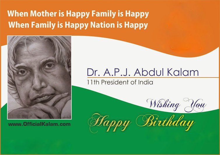 Happy Birthday Dr APJ Abdul Kalam Sir   