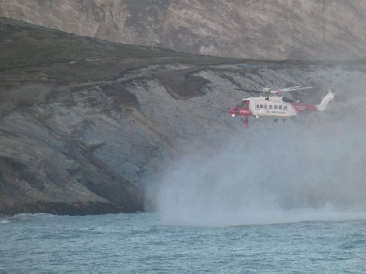Both lifeboats launched at 6pm, along with Coastguard helicopter, <a href="/CRTNewquay/">Newquay Coastguard</a> and <a href="/RNLI/">RNLI</a> lifeguards to an angler in the sea at Porth. In a five-foot swell close to rocks, the man was quickly rescued from the sea thanks to excellent work by the helicopter crew. Pic: MaidinNewquay