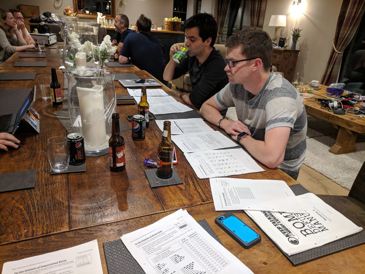 HotChilliCode's tweet image. @codecabin crew playing Keep Talking and Nobody Explodes #CODECABIN18 #wewilldefuse