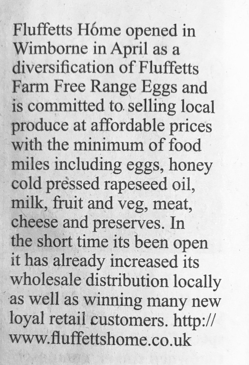 FluffettsH's tweet photo. Thanks to @StourandAvon and @bvmmagazine for the write up in Friday’s magazine, we really appreciate the local support &amp; good fortune to all fellow #TasteofDorset nominees https://t.co/JOvTJOqeYb