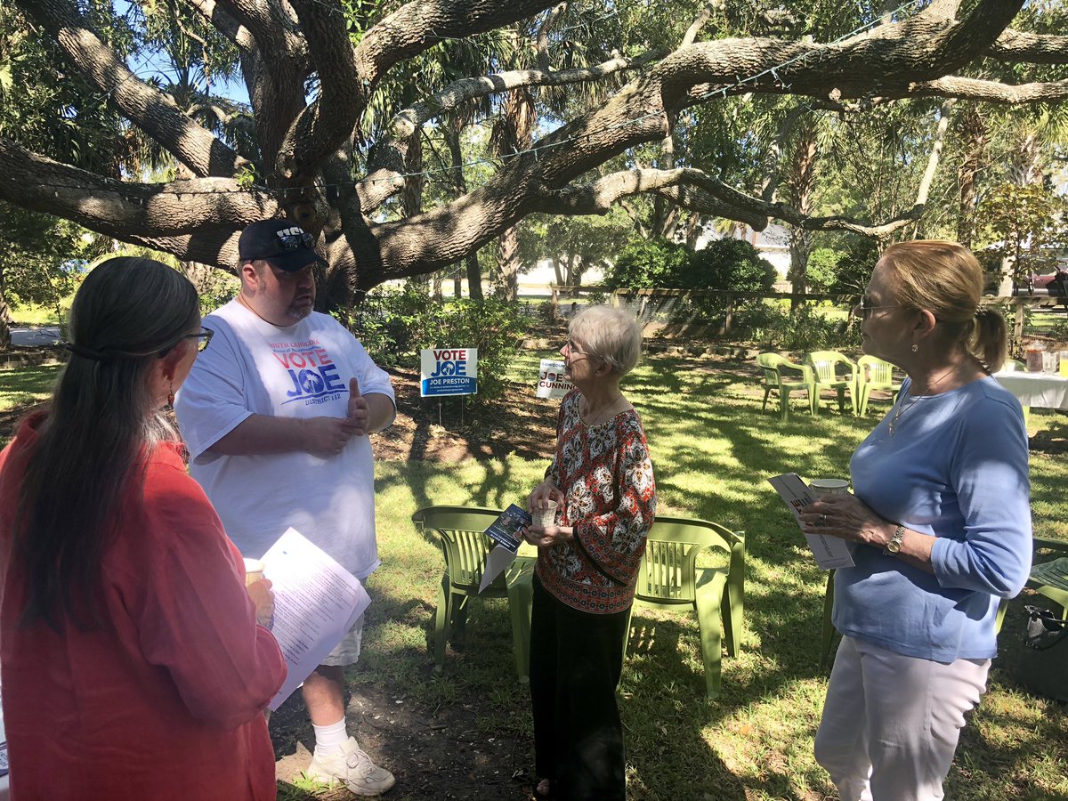 preston4progres's tweet photo. “Friend-raiser” at the home of Dr. Anne Kilpatrick today on Sullivans Island. Thanks, Anne for the opportunity to talk with your (our) neighbors! #sullivansisland #chspol #sc112 https://t.co/bcrJyjSJ6S