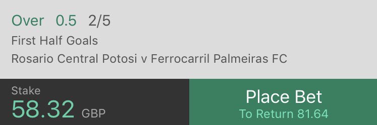 JR_Tipster's tweet photo. £25-£100

BET 3 

BOLIVIA NACIONAL B

£58.32➡️£81.64 https://t.co/s1o3bQKzhx