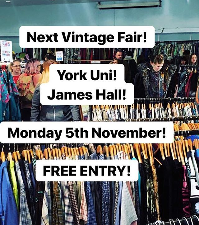 BritDoesVintage's tweet photo. We’re back @yorkunisu on Monday 5th November for another vintage and retro fair in James Hall! We still have stalls available for any traders out there! Doors open from 11:00am to 5:30pm and it’s free entry! #uniofyork #vintageclothing #vintage #universi… https://t.co/qQVoQrS08I https://t.co/ujnTNa0Yaw
