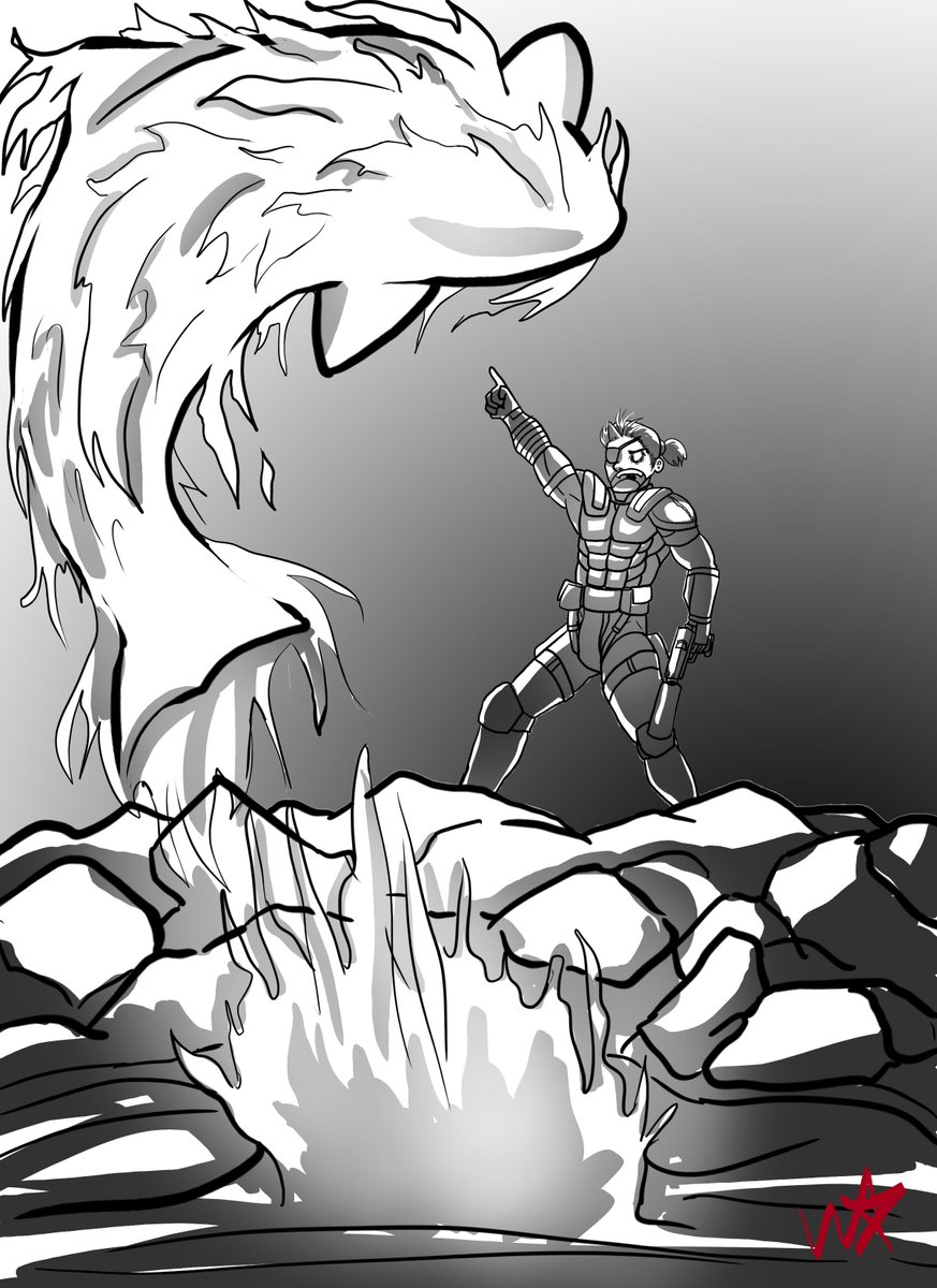 Magnomite's tweet image. #inktober #Inktober2018 #Day12 #Whale
#MetalGear #Bigboss #Venomsnake #PunishedSnake #Freewilly #whaleonfire #MGS #MGSV