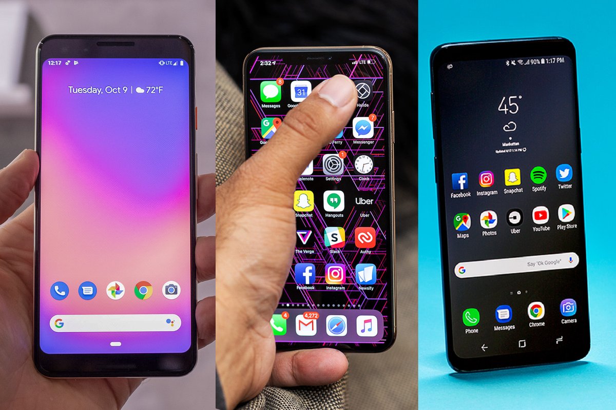 verge's tweet photo. How the Google Pixel 3 stacks up against the iPhone XS and Galaxy S9 https://t.co/xxdPHUajmG https://t.co/Bd4gkQUED1