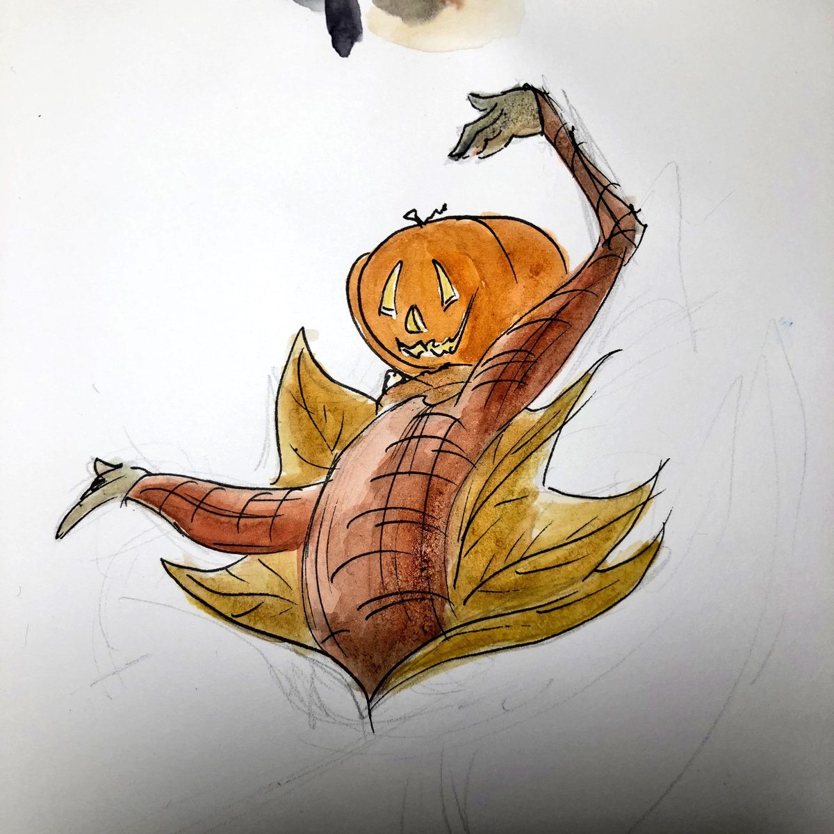 Walko_'s tweet photo. Encore une citrouille :) #inktober #inktoberDay10 #ToujoursEnRetard https://t.co/7UIOiRIQsh