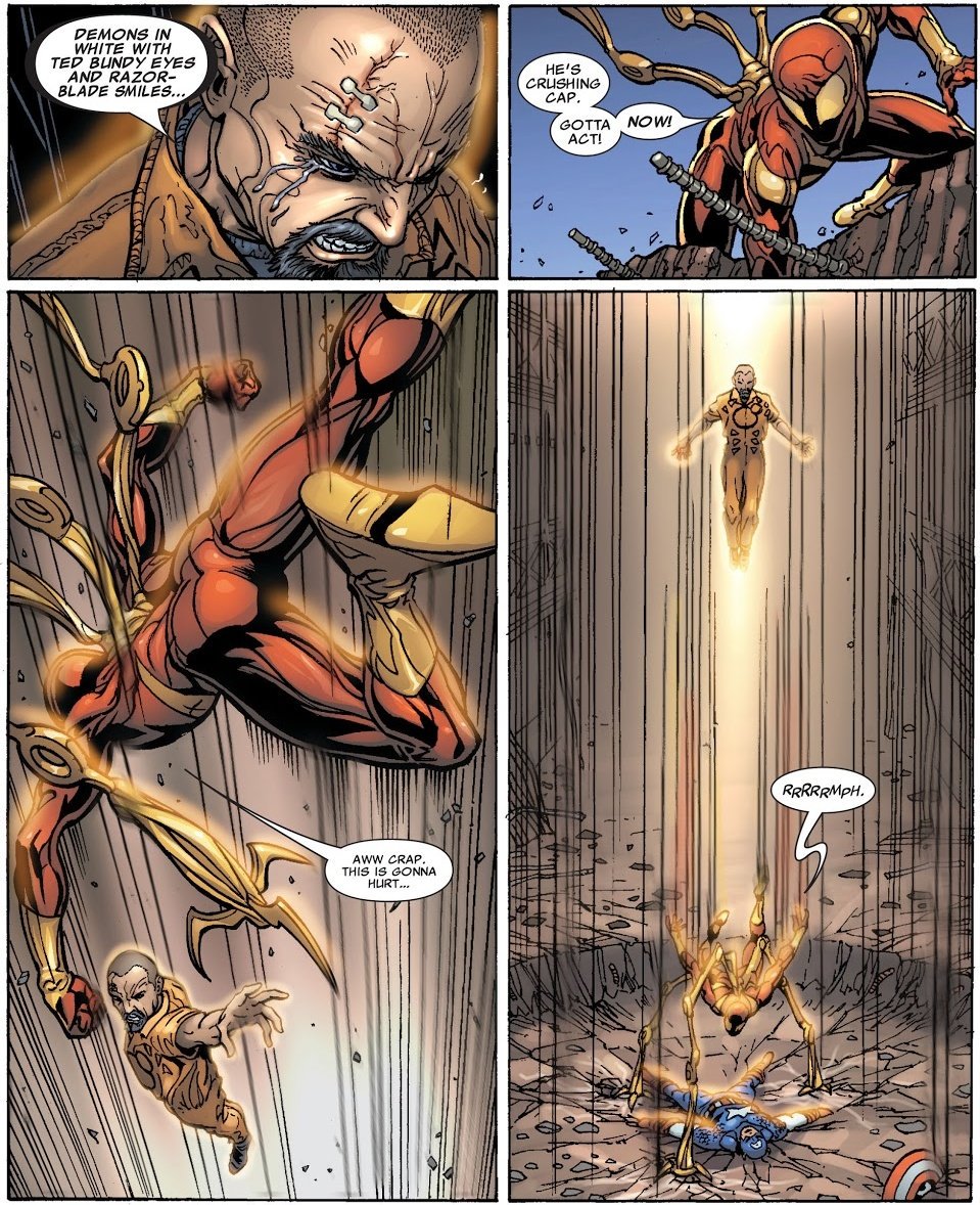 perlita_negra's tweet image. &quot;You are sorta... Cute&quot;

Peter salvando a Steve de morir aplastado a costa de su propia vida y todavía tiene tiempo de bromear, mi amor ❤️

#IronManVol4 #ExecuteProgram #SpiderMan #PeterParker