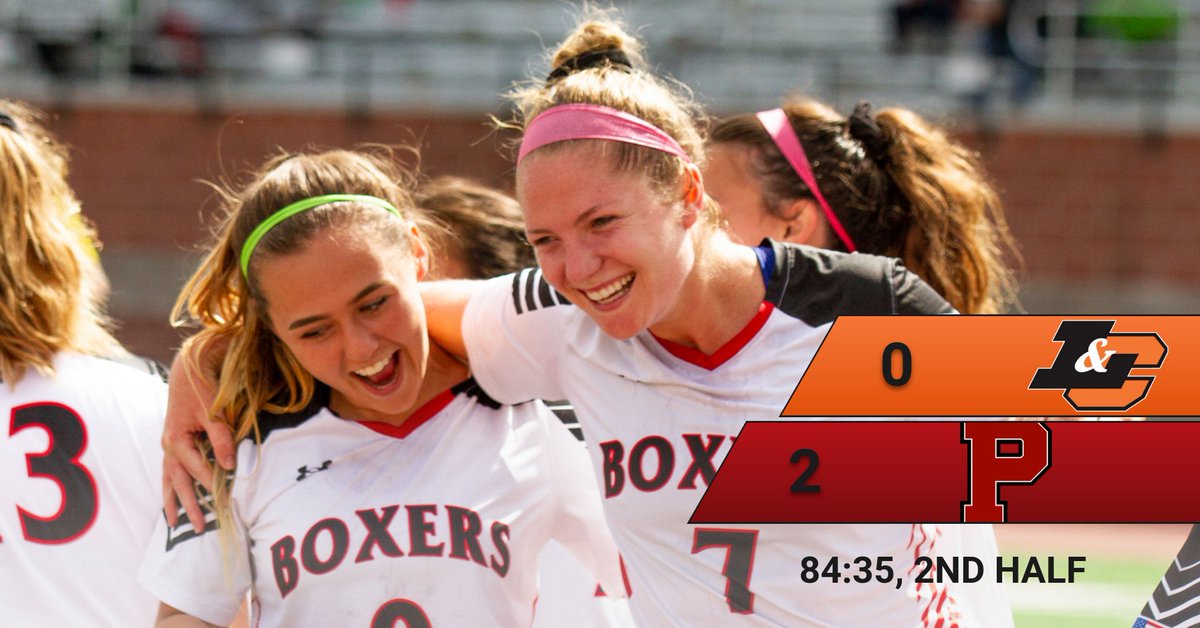 BoxersGameday's tweet photo. WSOC | Emily Thompson scores her team-leading fifth goal of the season to put @BXRWSOCCER ahead of Lewis &amp; Clark, 2-0. #GoBoxers #d3soc https://t.co/fnziQvqwop
