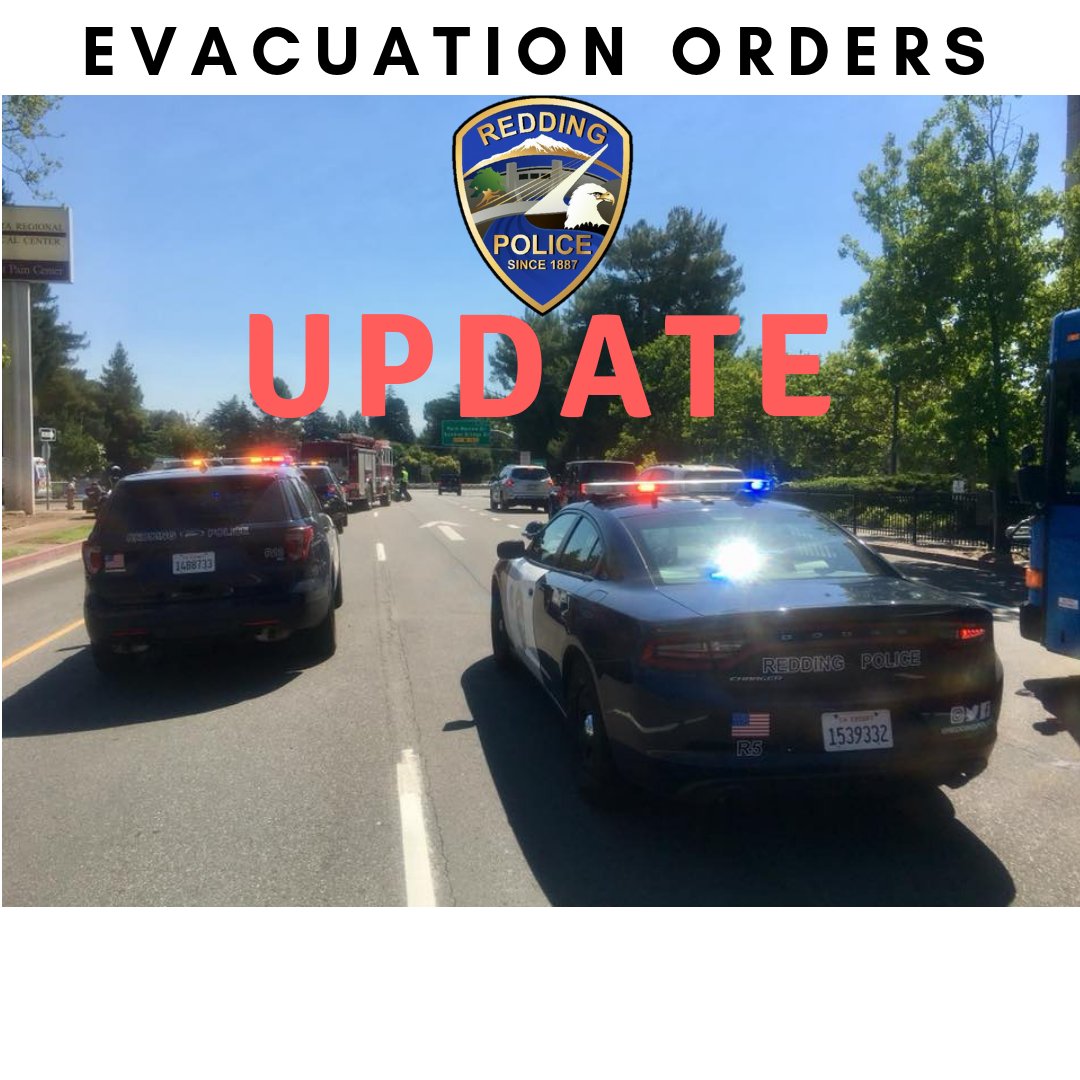 ReddingPolice's tweet photo. Evacuations are still in place. Market street has been reopened to vehicle traffic. Benton Dr. remains closed from Market St. to River Ridge.
Fire crews are mopping up and dealing with hotspots. No new evacuation orders are expected at this time. https://t.co/XLVSWVWMsX