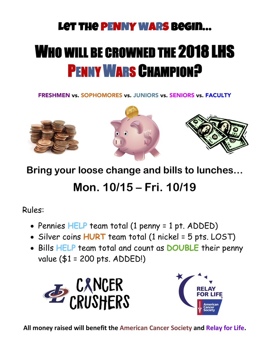libertyrelay's tweet image. The annual @LibertyHigh Penny Wars start tomorrow during all lunches!! #LetTheBattleBegin