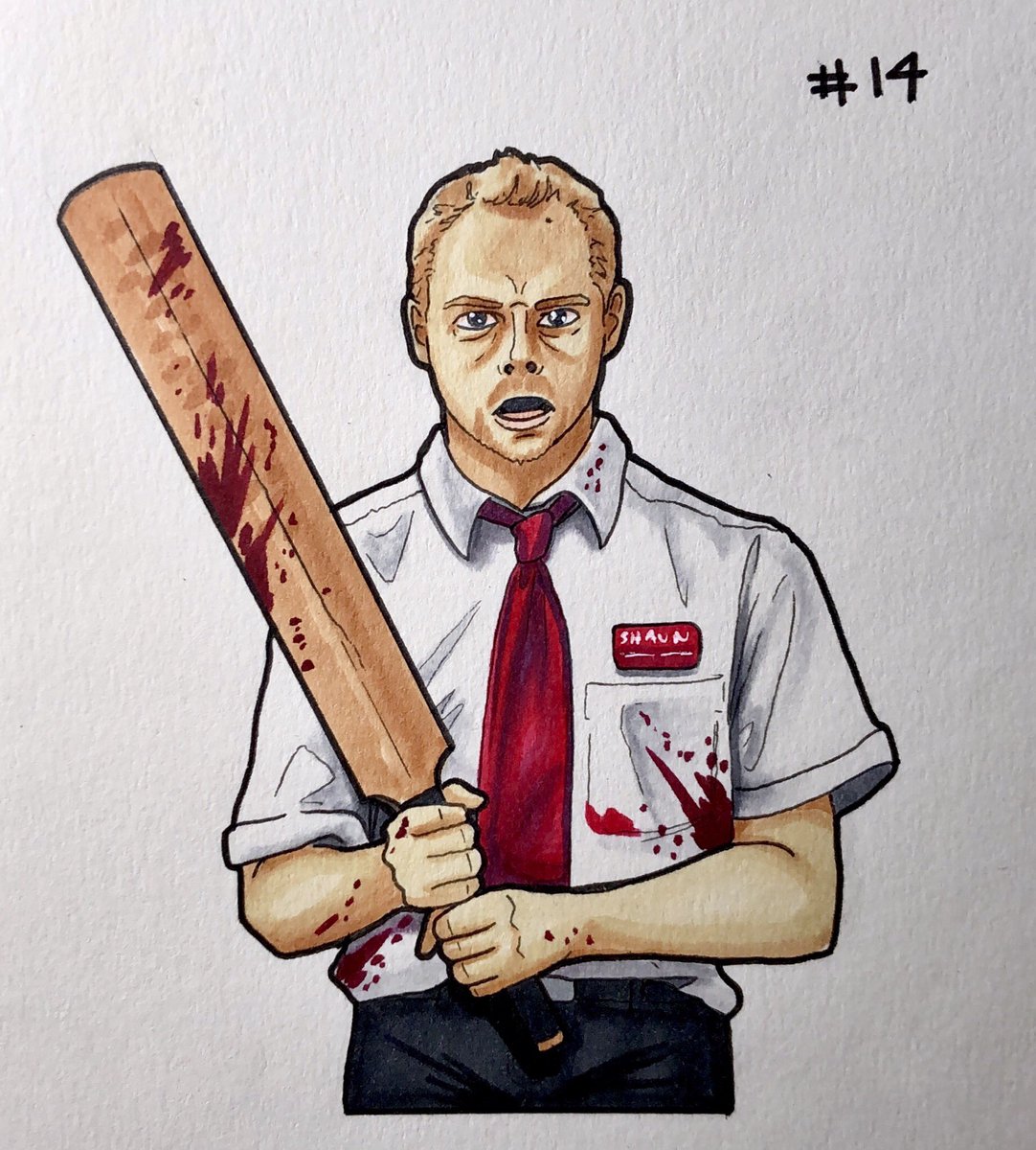 sorenyarger's tweet photo. #Inktober18 Day 14: Shaun of the Dead https://t.co/S21RQ6LDDZ