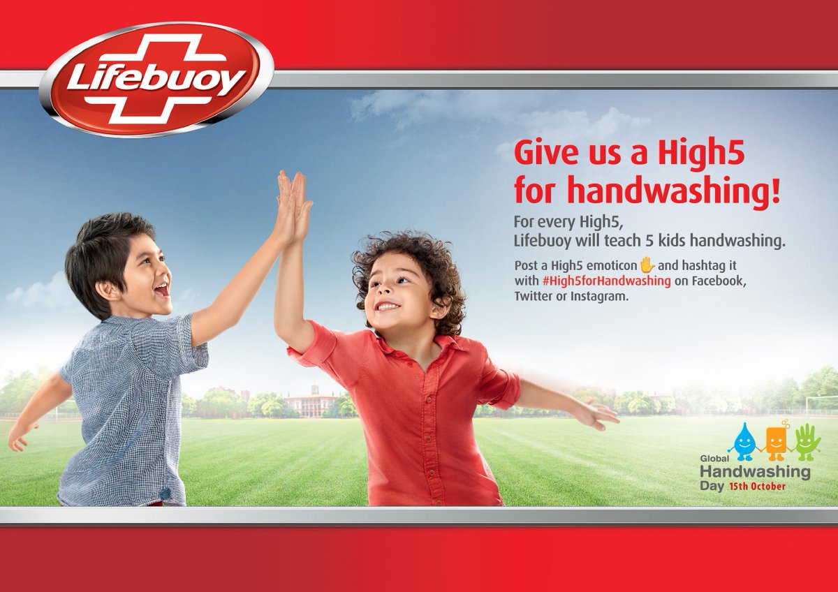 lifebuoysoap's tweet photo. This #globalhandwashingday we celebrate our commitment to teaching healthy hygiene behaviours to children and mothers across the world with a #high5forhandwashing! Help us spread the message of this lifesaving habit by sharing your #high5forhandwashing today! https://t.co/4nSJyJVI7F