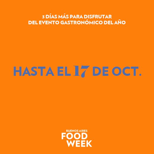 BAFoodWeek's tweet image. ¡NOS EXTENDEMOS 3 DÍAS MÁS!
Hasta el miércoles 17 vas a poder disfrutar de el evento gastronómico del año.
¿Fin de semana largo y además #BaFoodWeek? Tenés una oportunidad más, no te lo pierdas.