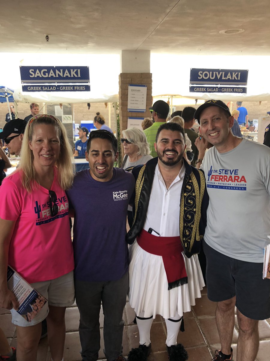 KathyPetsas's tweet photo. And more candidates @steveferraramd meeting voters and workers at Original Greek Festival #LD28 #CommunityRoots #Az09 #FerraraforCongress https://t.co/s9wXIYdWwX