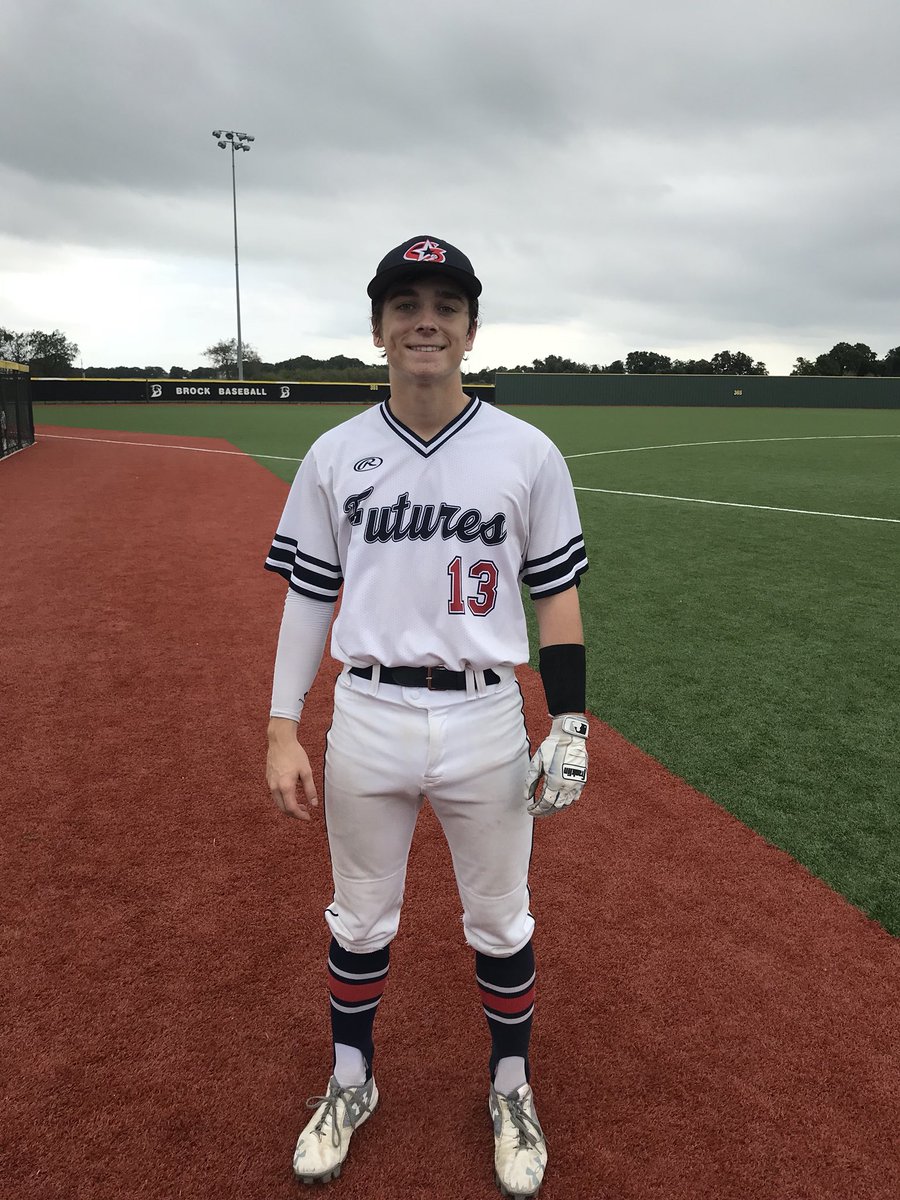 FiveTool's tweet photo. @VToolTexas F: @StixBaseballTX 2020 Red vs. @FuturesBaseball Worley
PoG: @Blake_Shipp13 3-4, 2B, RBI Pitcher: @SethBauerschlag 4IP, 4K, H, 0R https://t.co/On8SgzILkm
