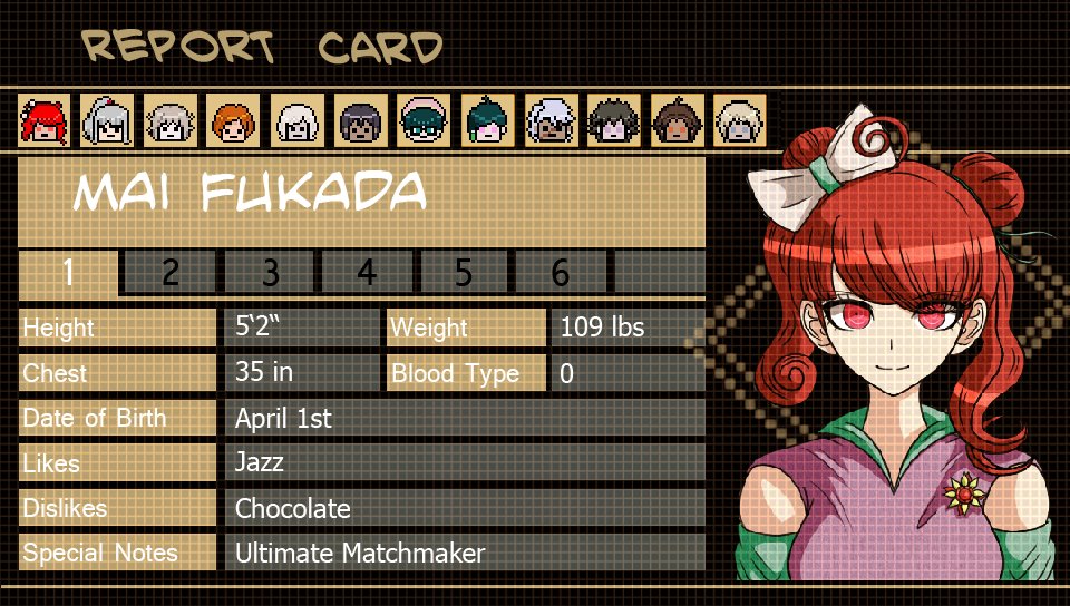 Introduction of Mai Fukada, the Ultimate Matchmaker and the Protagonist of the fangame/fanseries #beautifuldespair #fanganronpa