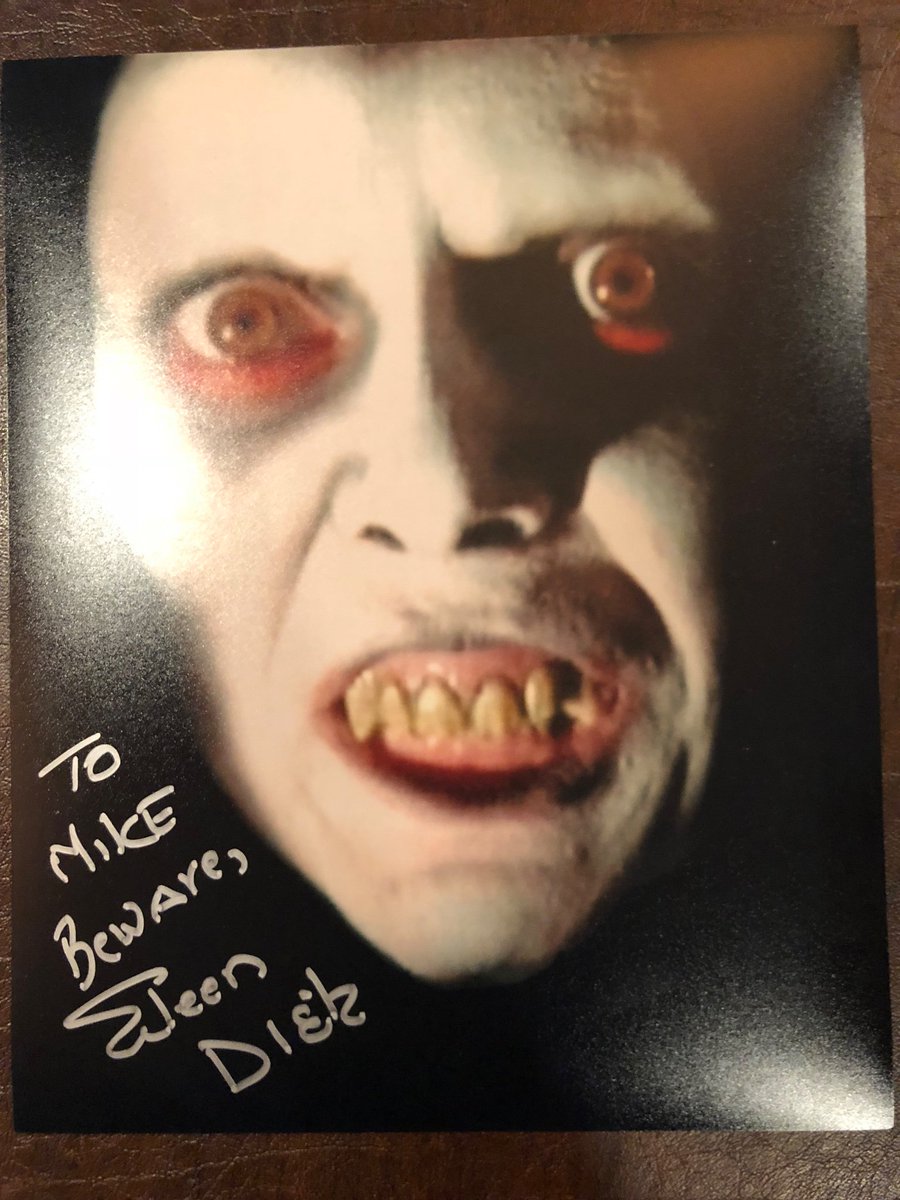 Mike_Dougherty's tweet photo. The only autograph I’ve ever asked for — Capt. Howdy herself, Eileen Dietz.  Thanks @queenofscreams ! https://t.co/EWmyjn2WcF