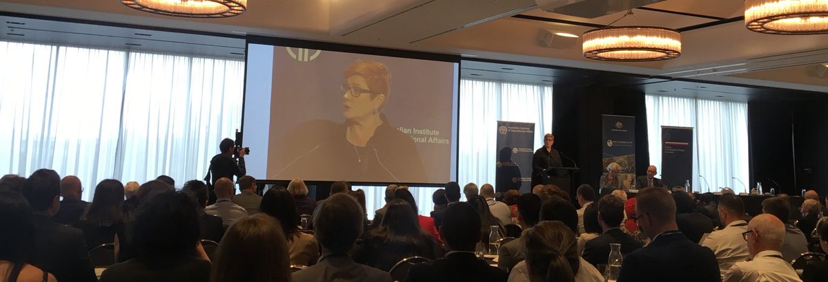 .@MarisePayne opening @AIIANational Conference in front of 350 attendees: For almost 100 years the AIIA has played an important role in debate about Australia’s role in the world #AIIA18