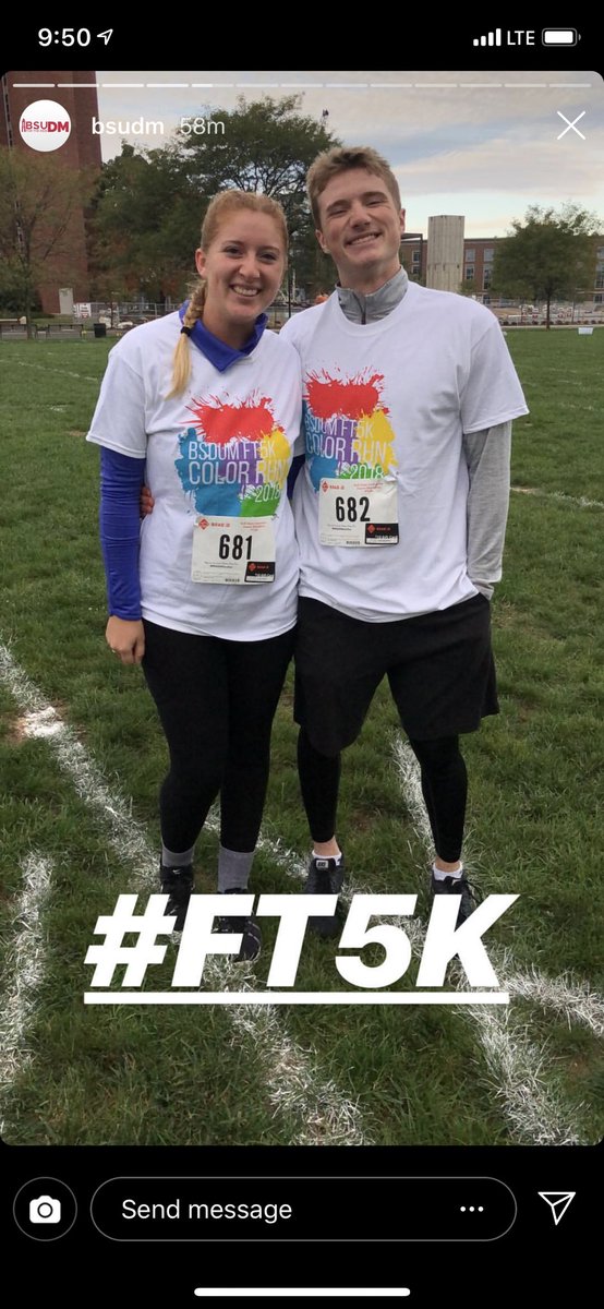 hayden_lynch's tweet photo. Happy I got to participate in the BSUDM #FT5K! Thanks for running (walking) it with me Meghan!!! https://t.co/vDmYbzcOar
