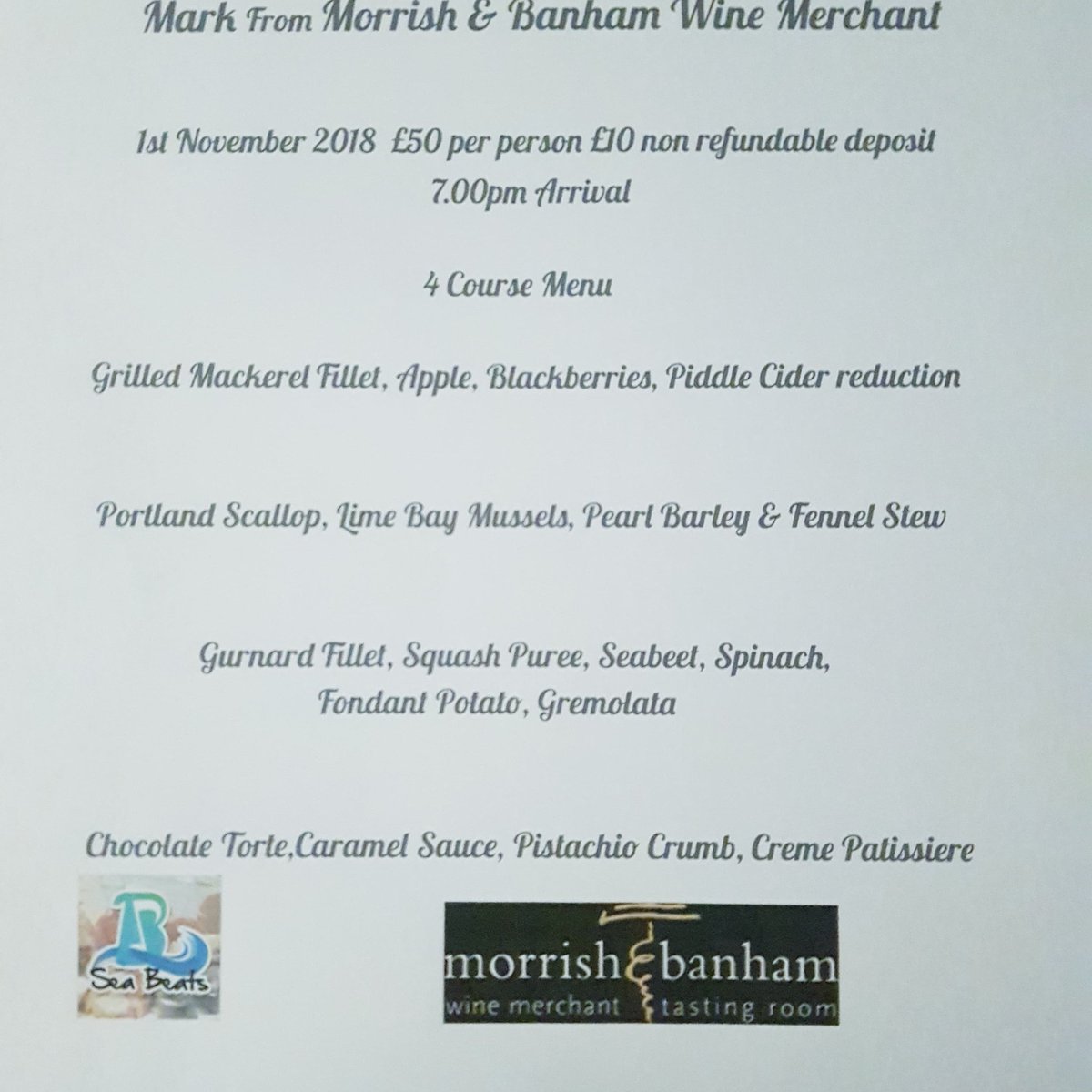 Seabeats2's tweet photo. Book now going to be a fantastic evening !!! https://t.co/X7CAMJRDSd
