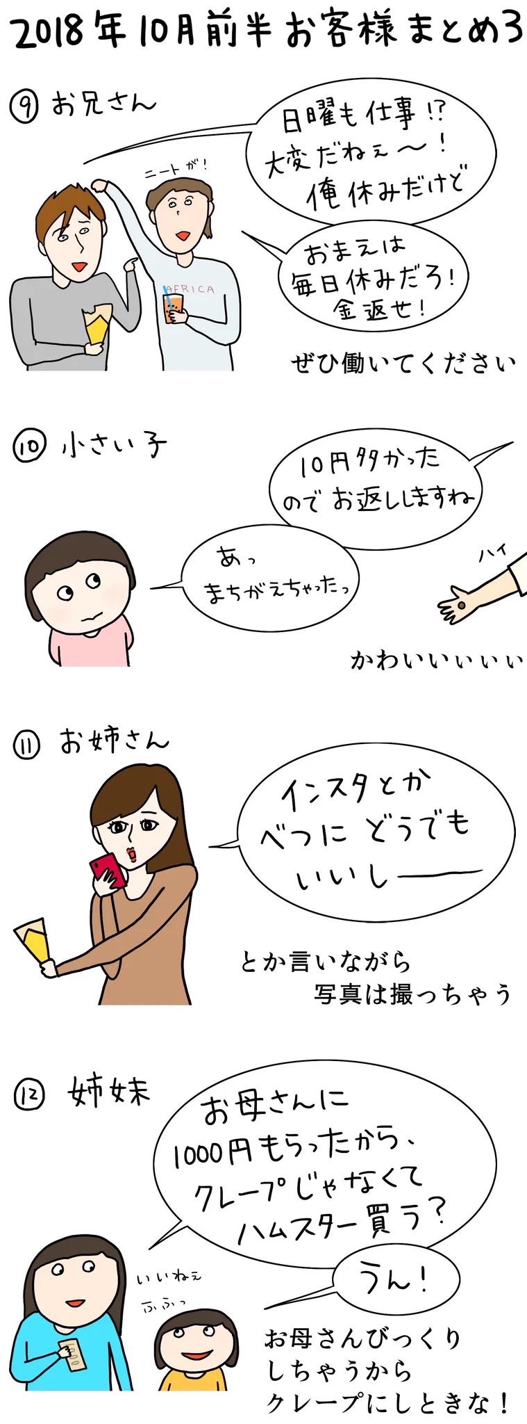 またバズってるwwクレープ屋で働くシリーズ新作もやっぱり草ww