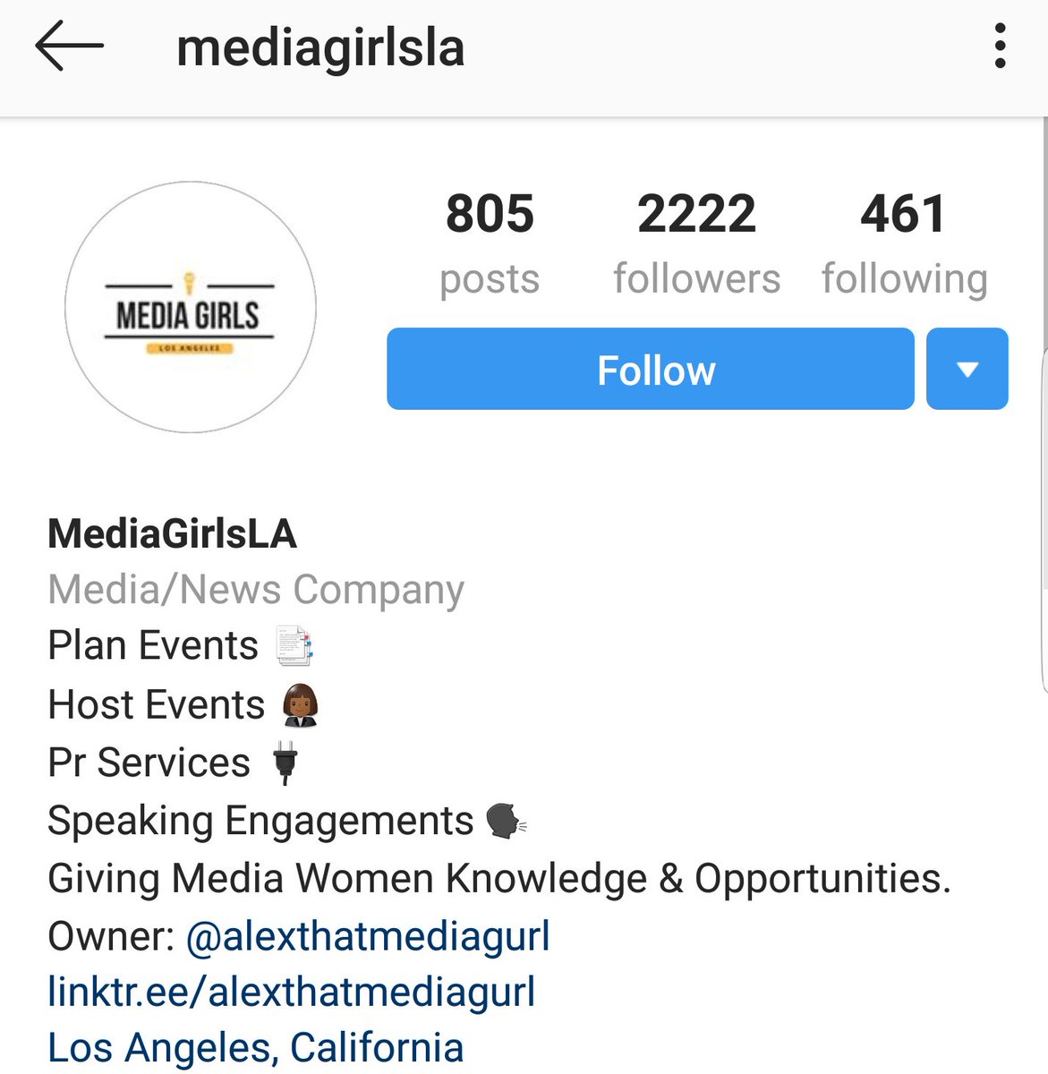 Alex JacksonIG: AlexthatmediagurlOwner of Media Girls LAEntertainment reporterPublicist