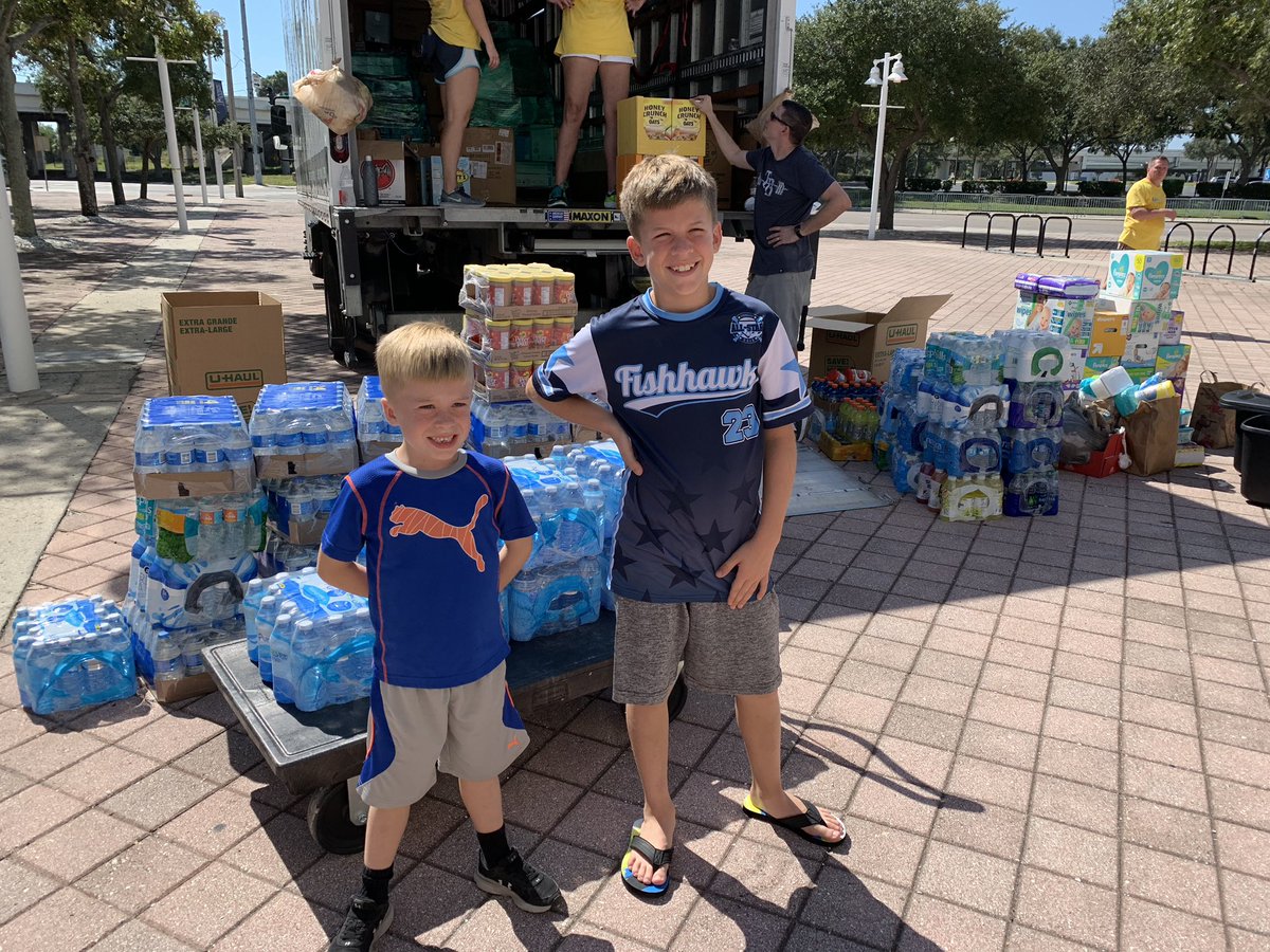 RaysCommunity's tweet photo. What a day. Thank you so much for your incredible support and generous donations for those affected by #HurricaneMichael. We are back at it tomorrow, from 6:00 am - 6:00 pm. We’re so grateful for you all! #RaysUp https://t.co/N2rAY6EIqr