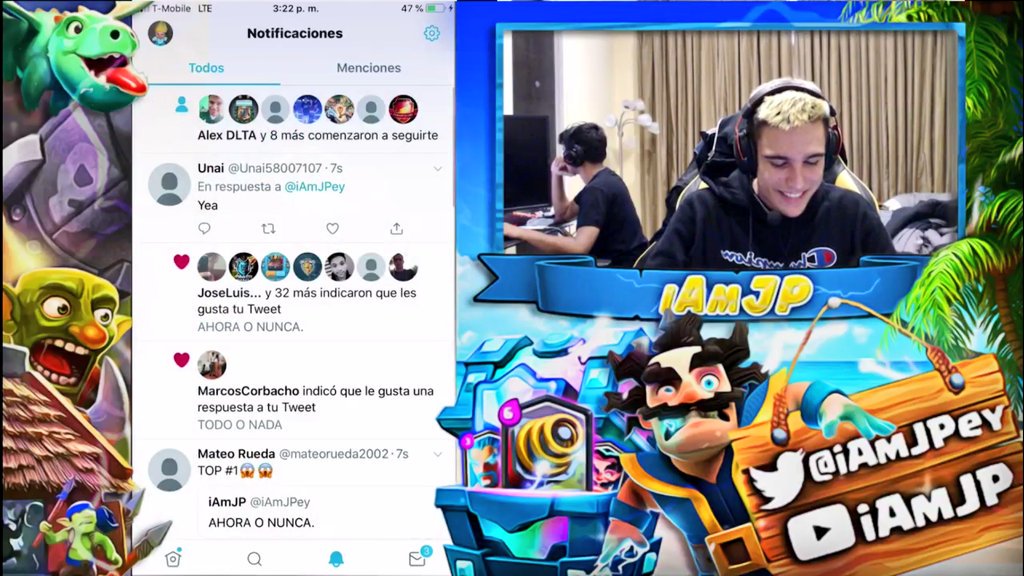 alex7dlta's tweet photo. @iAmJPey  tu feliz por ser top #1 y yo por qué aparecí en tu directo al seguirte en Twitter jaja, te admiro saludo desde México eres grande crack 👊😉 https://t.co/HMP6F7ijCY