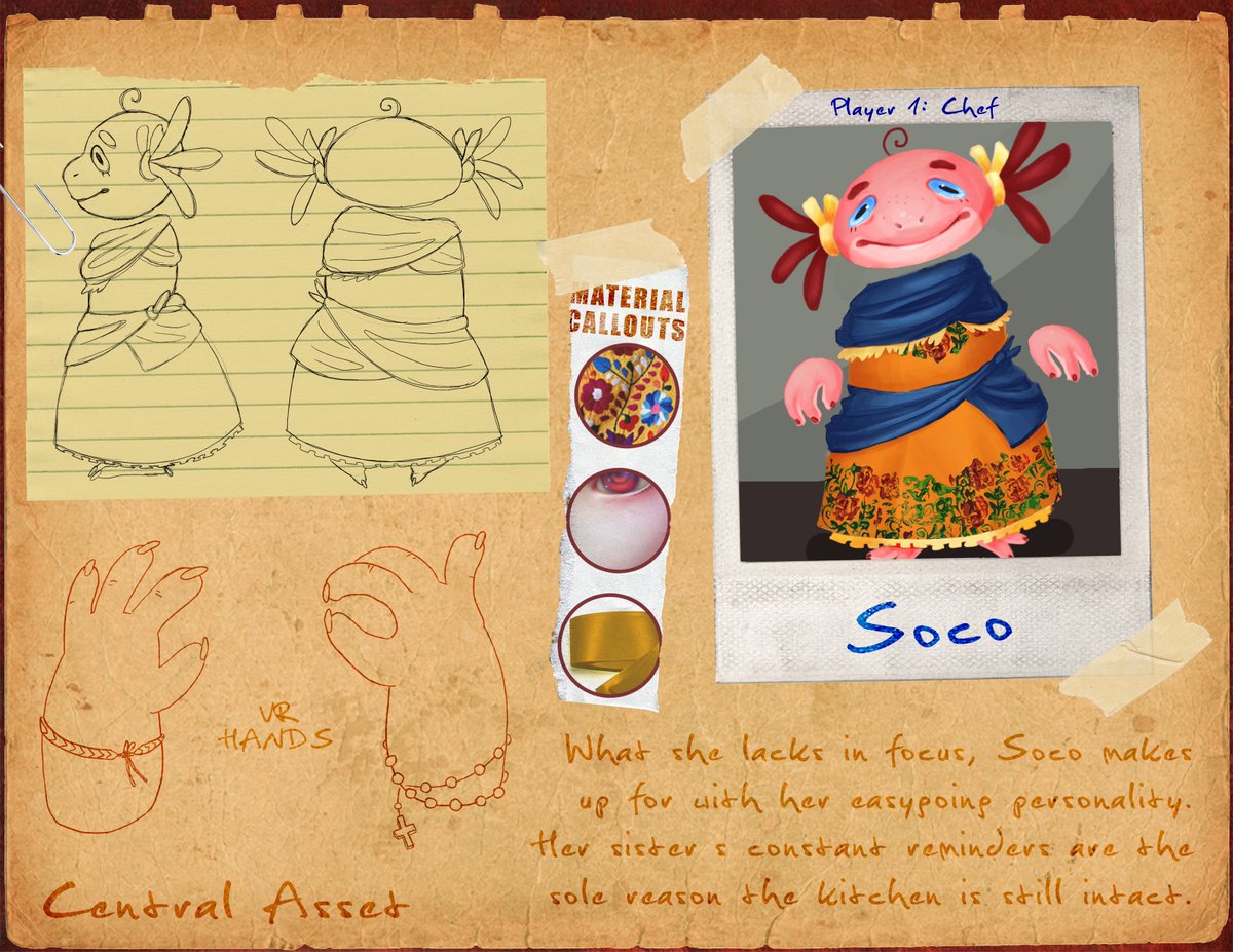 salamendergame's tweet photo. Soco enters the scene! Meet one of the two axolotl sisters that run the magical bakery. She handles the burning-- sorry, cooking!-- of the empanadas. #indiedev #characterdesign #conceptart https://t.co/Yb2Z7b9FjL