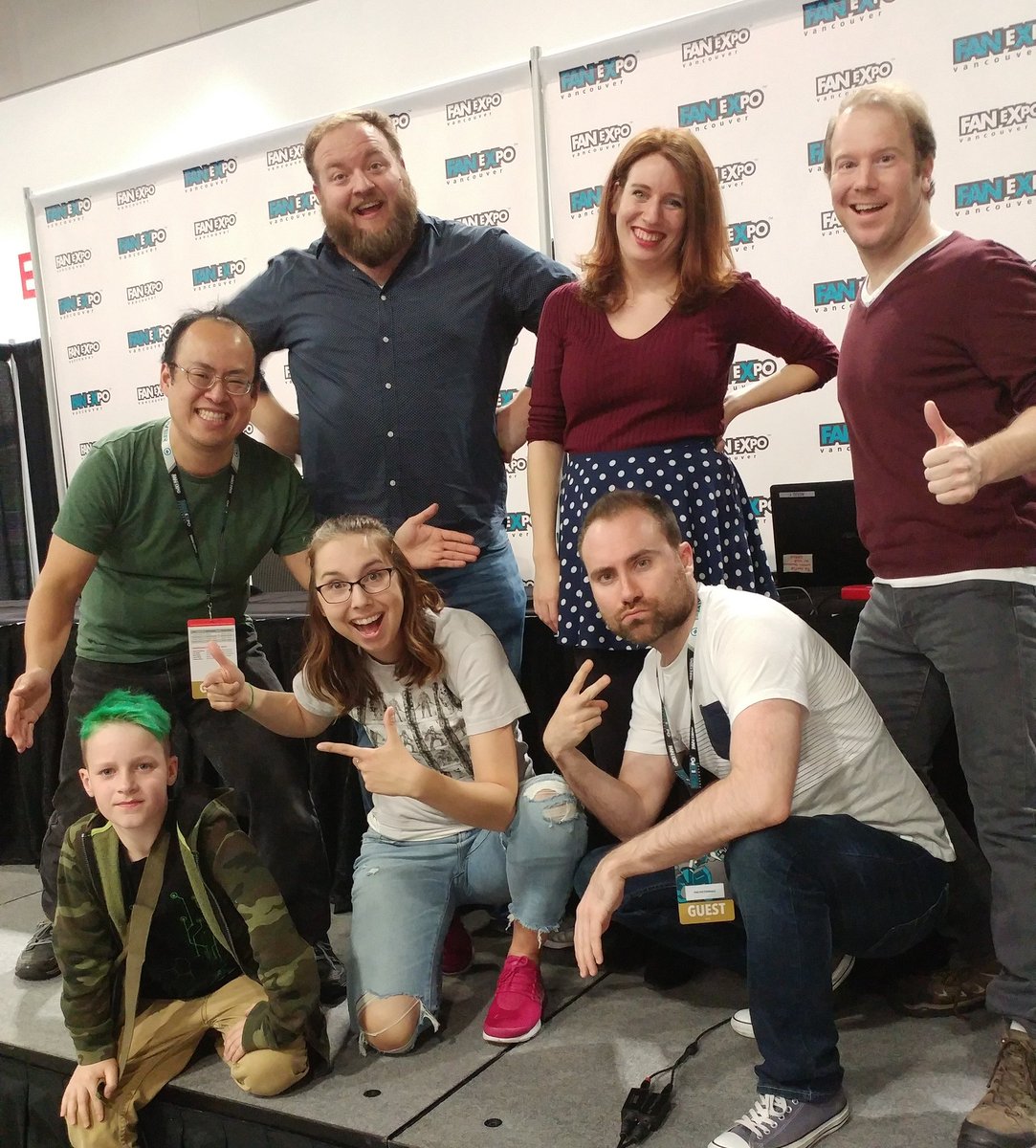 TheFictionals's tweet photo. And that's a wrap at @FANEXPOVAN! Three epic shows, hundreds of wonderful fans in the audience, and too many laughs to count! Thanks to everyone who came to laugh!

We forward to seeing you all FXV 2019 in March, and at our shows around the city! Until then, stay super! #FXV2018 https://t.co/rQXUZtuRsl