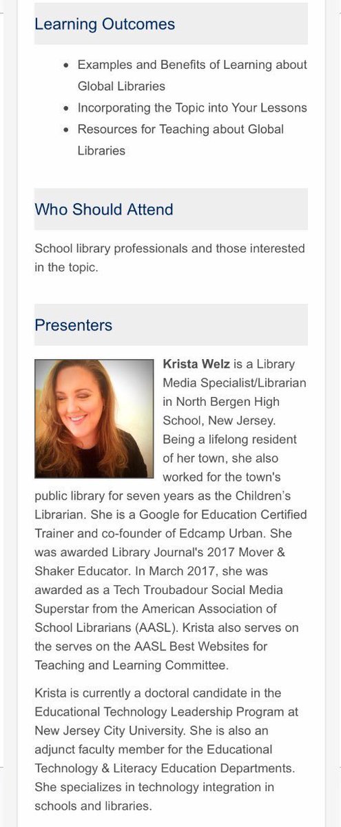 kristawelz's tweet photo. 🗣 If you’re interested in #GlobalLiteracy and #GlobalLibraries, don’t miss my webinar sponsored by @aasl in October! 🆓 to attend! Great for #ELA classrooms & school libraries! 🌏📚
https://t.co/wjhyXoWMA2
#litchat #tlchat #futurereadylibs #engchat #librarylife #txlchat https://t.co/0yloQ5I9iS