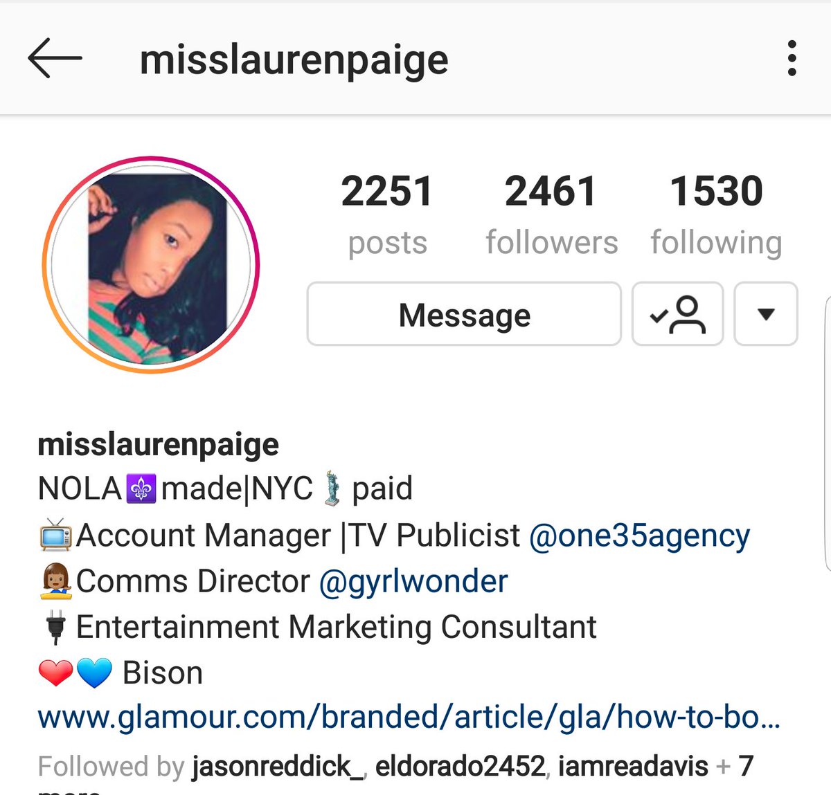 Lauren PaigeIG: misslaurenpaigeTV Account Manager TV Publicist at one/35AgencyCommunications Director at GrylWonderEntertainment Marketing Consultant