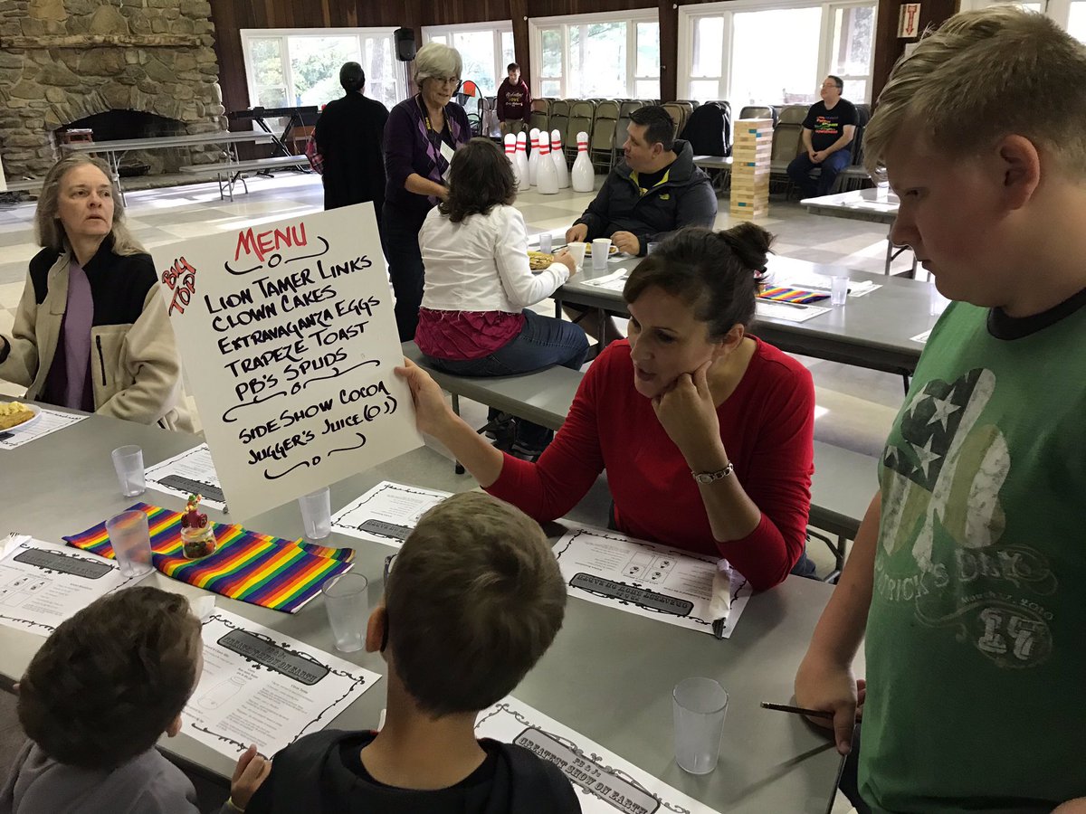 adventist's tweet photo. “The Greatest Show on Earth“. Camp Mohaven under the Big Top. Fun from Sunday morning breakfast at our annual church retreat. #churchretreat #campmohaven #adventist #akronfirst https://t.co/J3MWzCSQ40