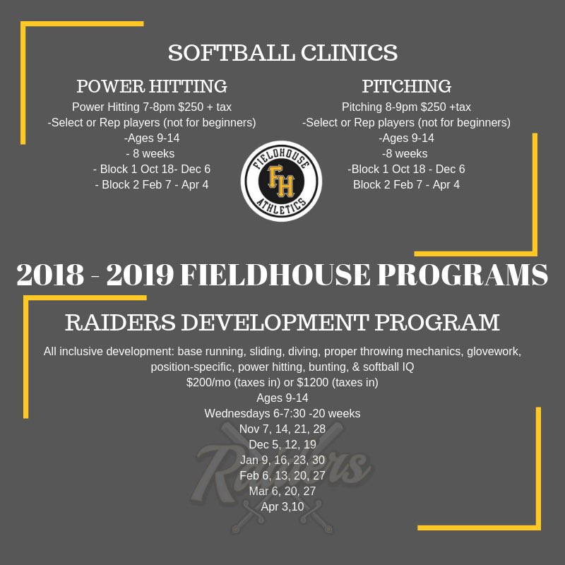 FHSoftball1's tweet photo. Want to get better? Join our 8 week clinics! What to get really good? Join our development program! 2 spots left for hitting clinic, 2 spots left for pitching, 3 spots left for development! #Fh #development #softball #growthegame https://t.co/tGWSEqX9KE