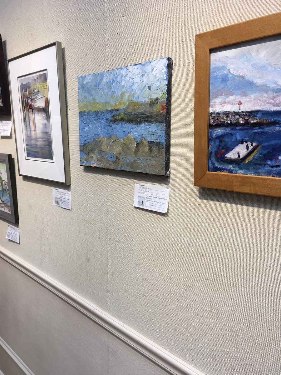 DianaSironi's tweet photo. Excellent day with 120 other artists in #capeannpleinair #capaquickdraw ! 

oil painting of #frontbeach #backharbor #rockport, on display for judges, and #walnutink of east #mainstreet and #conteaparis of west in #rockportculturaldistrict #capa #capeann #artfestival https://t.co/lTE2ArvFgK
