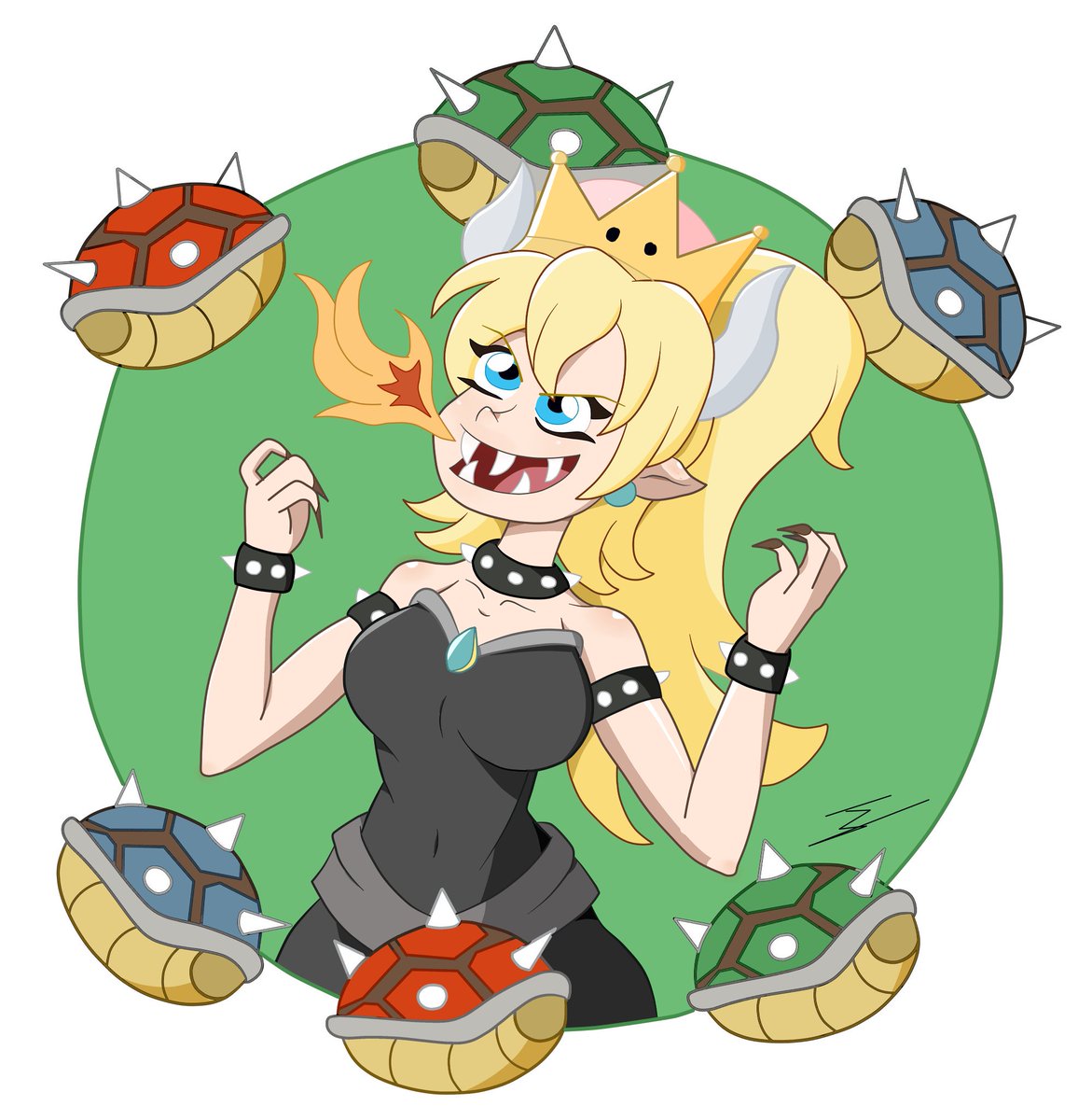 Pepemay9315's tweet photo. I know that Bowsettemania was already finished, but I had already started this drawing before and I did not want to waste it. I really liked the result
#Nintendo #SuperMario #bowette #bowser #Shell #fanart #drawing #mystyle https://t.co/KPbslCs6fC