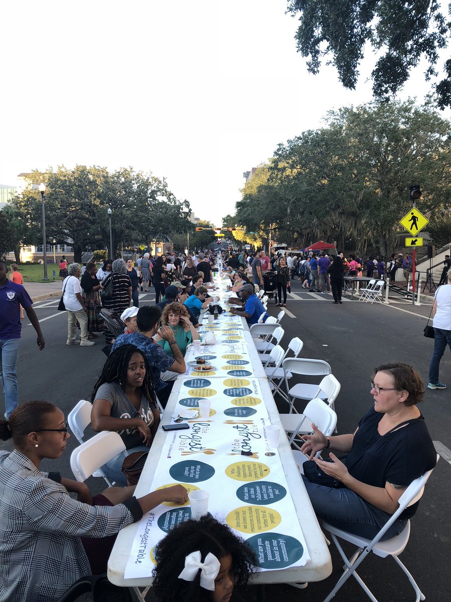Fountain4Judge's tweet photo. Loved breaking bread with complete strangers, who, after sharing a meal together, we now call friends. We shared our life experiences and exchanged ideas about making TLH a better place. #longesttable #Lisa4Judge #Vote4Lisa @COTNews @LeonCounty @VillageSquareFL @TalChamber https://t.co/kVDanjFsu3