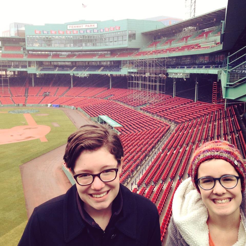 46mommacourt's tweet photo. From another chilly day at Fenway two years ago. So crazy that one of these cherubs is now taking COLLEGE classes literally right next door. Meant to be. ❤️💙❤️

#ALCS #RedSoxNation #DoDamage #AustinToBoston https://t.co/HDDv7diHdU
