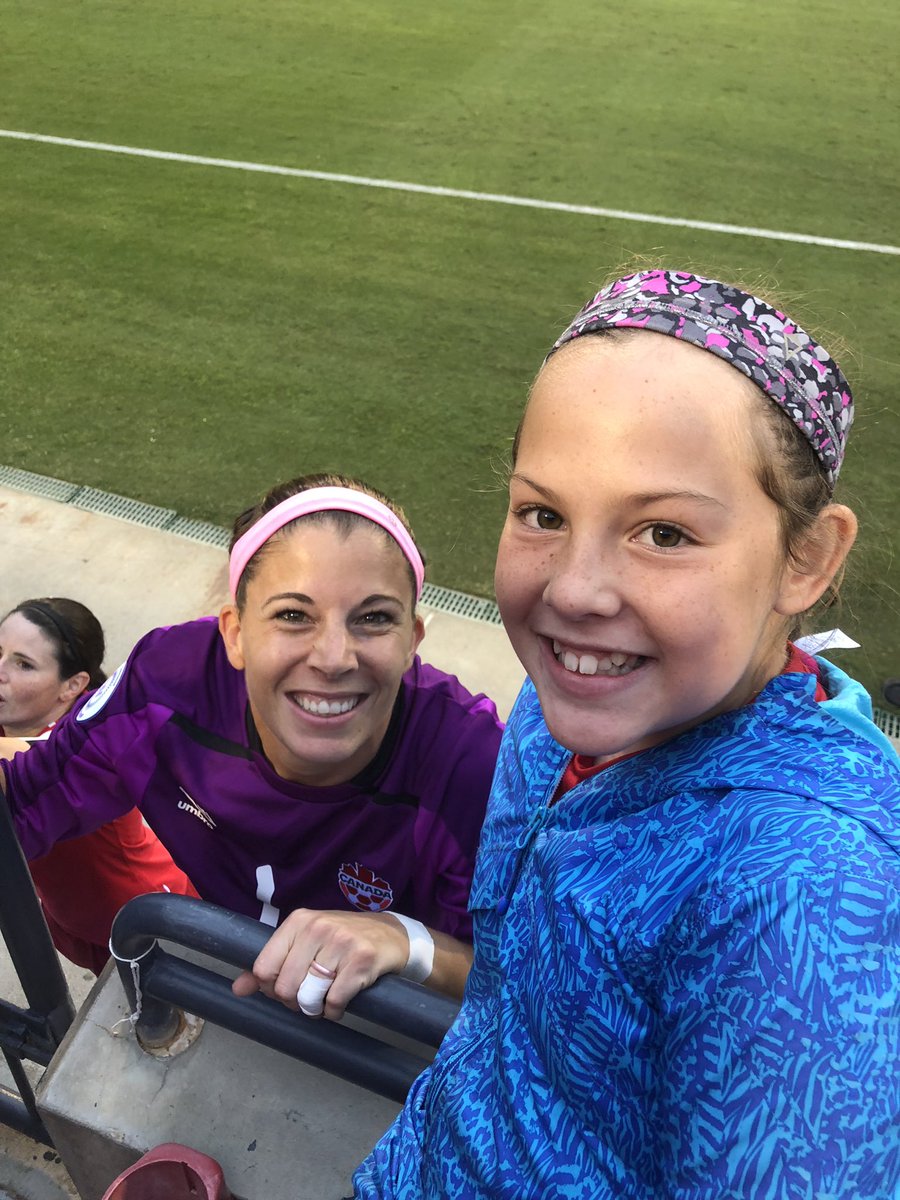 Duggee's tweet photo. Supporting our Country 🇨🇦 #CANWNT #Canadiansintexas World Cup Bound #soccerfamily https://t.co/kE0gFbKgyX