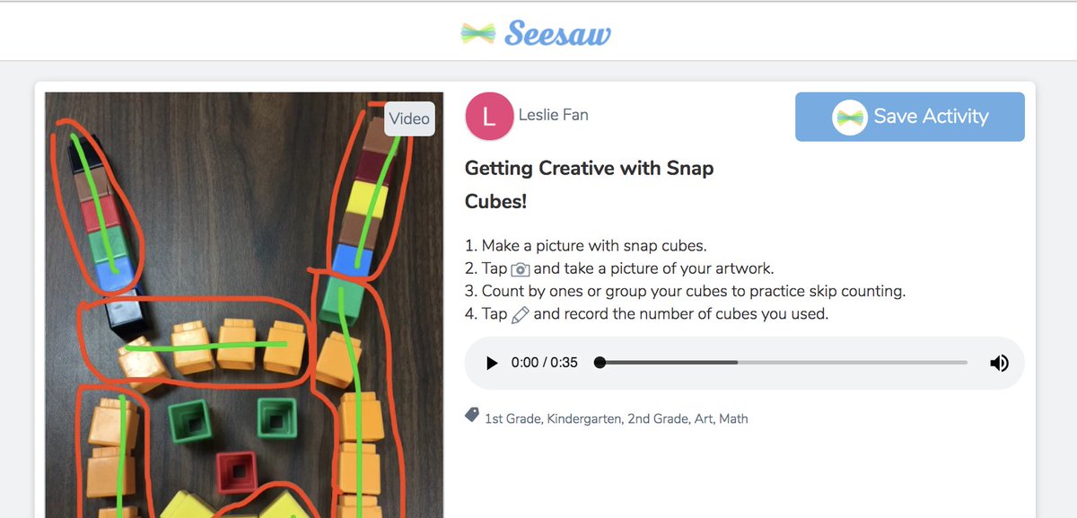 Seesaw's tweet photo. 1st Grade Teachers Check out this awesome activity by Leslie Fan that was just added to the library! Browse Seesaw's Activity Library today to find other new ideas ready to go for your classroom! https://t.co/0RJ6Xs2ljC  #1stchat https://t.co/xCna3pRiBW