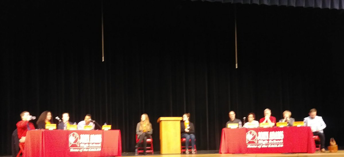 <a href="/MFosmoe/">Margaret Fosmoe</a> <a href="/JA_SASS/">John Adams Social Action for Student Safety</a> <a href="/SBTribune/">South Bend Tribune</a> Great panel discussion  <a href="/Adams_Eagles/">Adams Middle School</a> tonight #CoffeeWithOurCandidates
