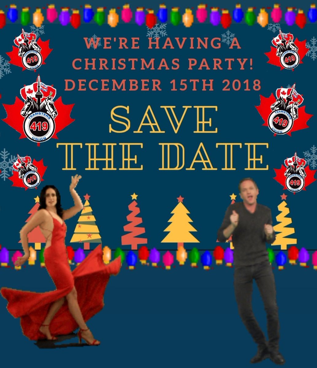 jasonsweet419's tweet photo. Teamsters Local 419's Annual Christmas Party, come dance the night away #teamsterscanada #teamsters #419Strong #party #MembersAndFamiliesFirst 🙏 #Toronto Tickets go on sale November 1st 2018. https://t.co/gf9WXrrRDV