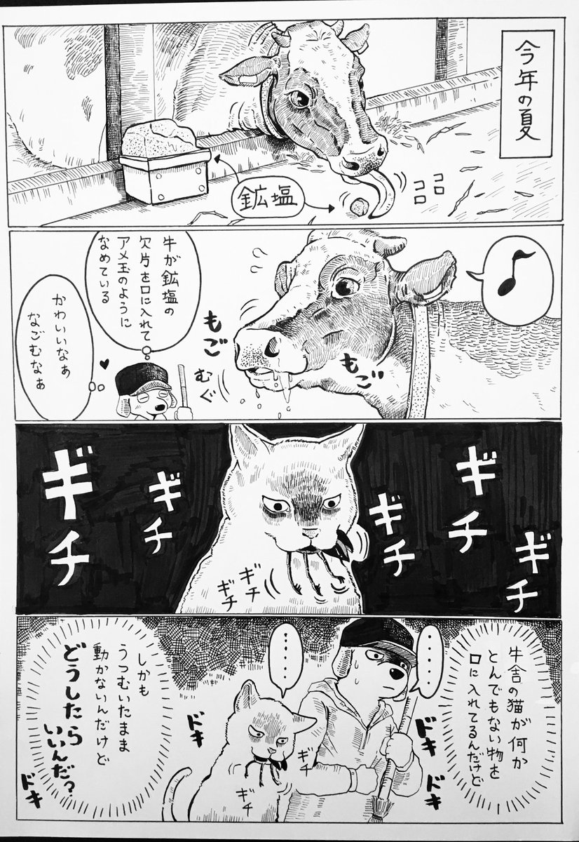 ?もぐもぐペロペロ?

作業が1つ終わる度に、お腹が空くので困っている?

#アナログ #漫画 #牛 