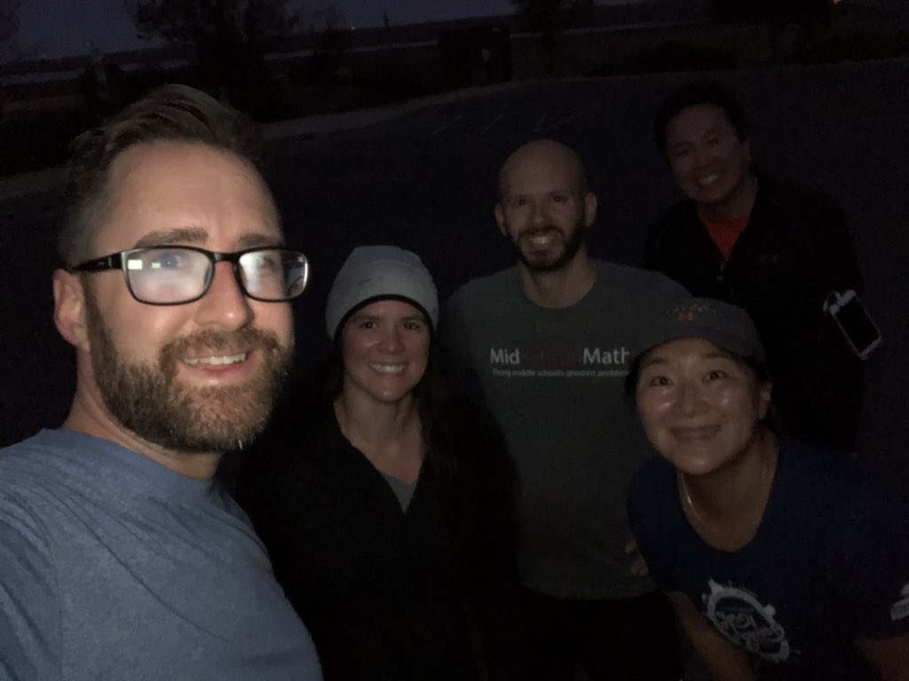 HansTullmann's tweet photo. We had a cool and refreshing early morning #CUErun at our last day at #FallCUE. Thanks for coming out team! #WeAreCUE https://t.co/Gcs5c71eb3
