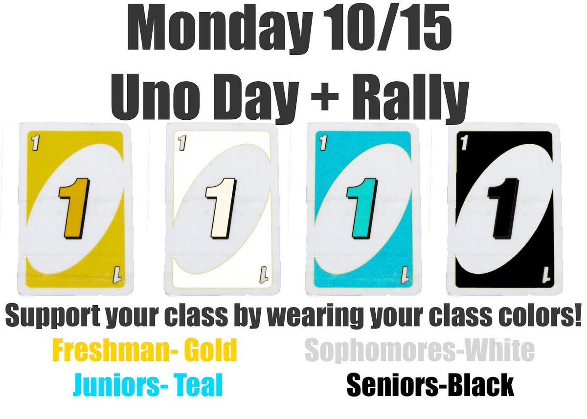 To kick off Homecoming Week, dress in your class colors tomorrow!!